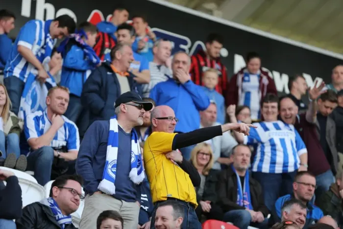 Framed Print : Brighton and Hove Albion Fans in Full Force: Rotherham United vs. Brighton and Hove Albion, April 2015 Framed Print : Brighton and Hove Albion Fans in Full Force: Rotherham United vs. Brighton and Hove Albion, April 2015