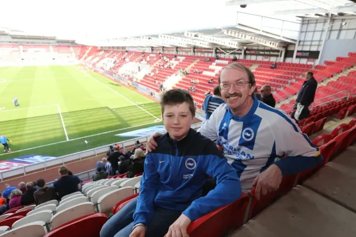 Framed Print : Brighton and Hove Albion Fans in Full Force: Rotherham United vs. Brighton and Hove Albion, April 2015