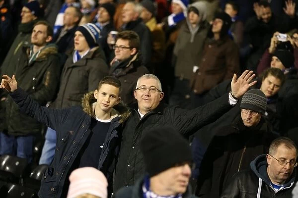 Brighton & Hove Albion Fans at Fulham's Craven Cottage during Sky Bet Championship Match, 29th December 2014