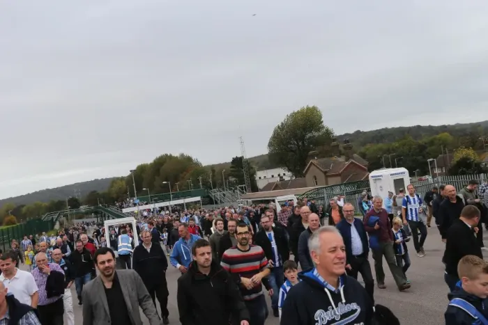 Framed Print : Brighton and Hove Albion: Fans Gathering Before the Match vs. Middlesbrough (October 2014)