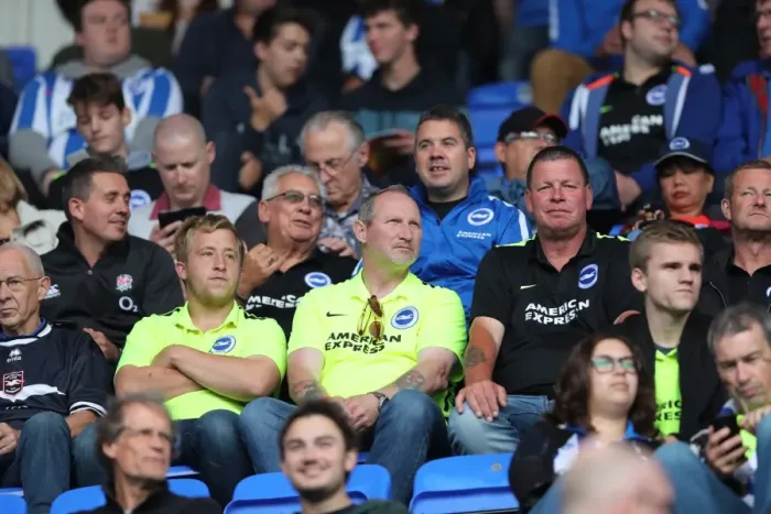 Framed Print : Brighton and Hove Albion Fans in High Spirits at Reading Championship Match, 2016 Framed Print : Brighton and Hove Albion Fans in High Spirits at Reading Championship Match, 2016