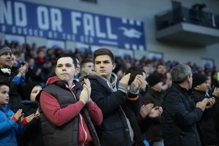 Framed Print : Brighton and Hove Albion Fans Honor Sarah Watts with a Moment of Applause (17 Jan 2015) Framed Print : Brighton and Hove Albion Fans Honor Sarah Watts with a Moment of Applause (17 Jan 2015)