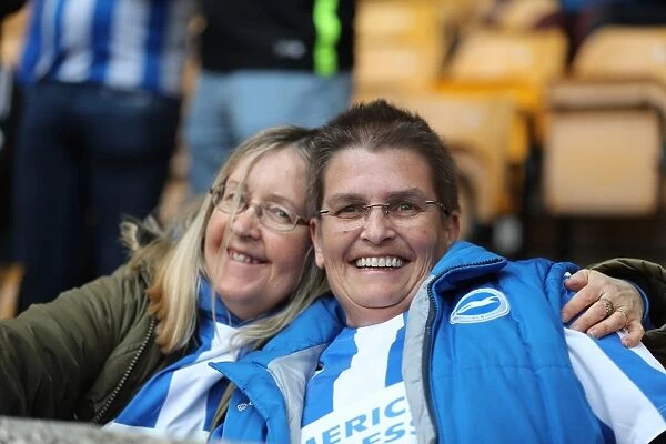 Brighton & Hove Albion Fans at Molineux Stadium: EFL Sky Bet Championship Showdown with Wolverhampton Wanderers (14th April 2017)