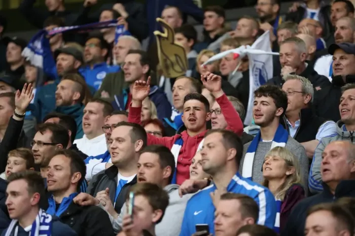 Framed Print : Brighton & Hove Albion Fans at Molineux Stadium during EFL Championship Match vs. Wolverhampton Wanderers (14APR17) Framed Print : Brighton & Hove Albion Fans at Molineux Stadium during EFL Championship Match vs. Wolverhampton Wanderers (14APR17)