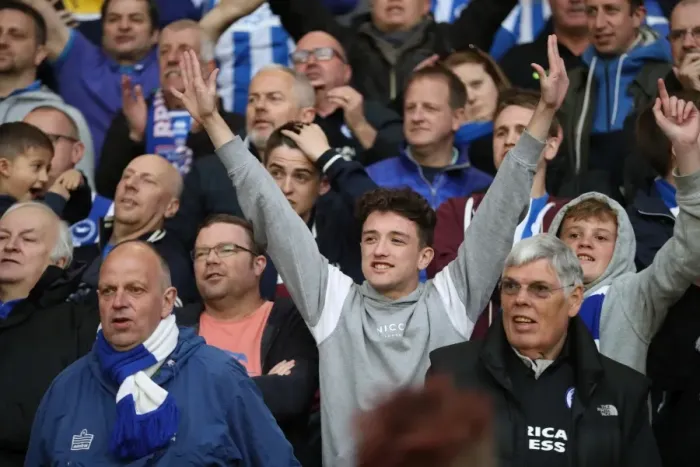 Framed Print : Brighton & Hove Albion Fans at Molineux Stadium during EFL Sky Bet Championship Match vs. Wolverhampton Wanderers (14APR17) Framed Print : Brighton & Hove Albion Fans at Molineux Stadium during EFL Sky Bet Championship Match vs. Wolverhampton Wanderers (14APR17)