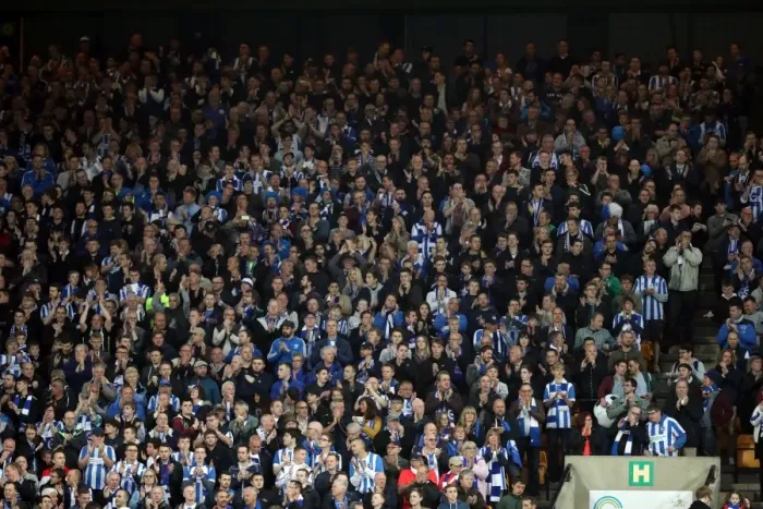 Framed Print : Brighton and Hove Albion Fans at Norwich City's Carrow Road Stadium, EFL Sky Bet Championship 2017 Framed Print : Brighton and Hove Albion Fans at Norwich City's Carrow Road Stadium, EFL Sky Bet Championship 2017