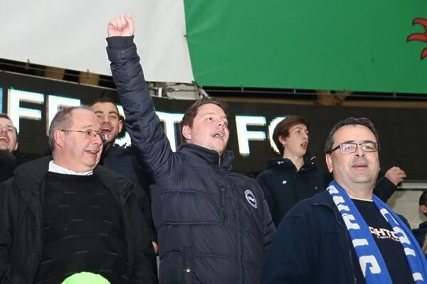 Brighton and Hove Albion Fans Passionate Display at Cardiff City Stadium (10FEB15)