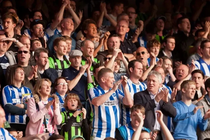 Framed Print : Brighton & Hove Albion Fans Passionate Display at Nottingham Forest Championship Match, March 2012 Framed Print : Brighton & Hove Albion Fans Passionate Display at Nottingham Forest Championship Match, March 2012