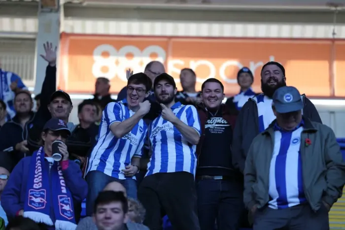 Framed Print : Brighton and Hove Albion Fans Passionate Display at Reading Championship Match, October 2015 Framed Print : Brighton and Hove Albion Fans Passionate Display at Reading Championship Match, October 2015