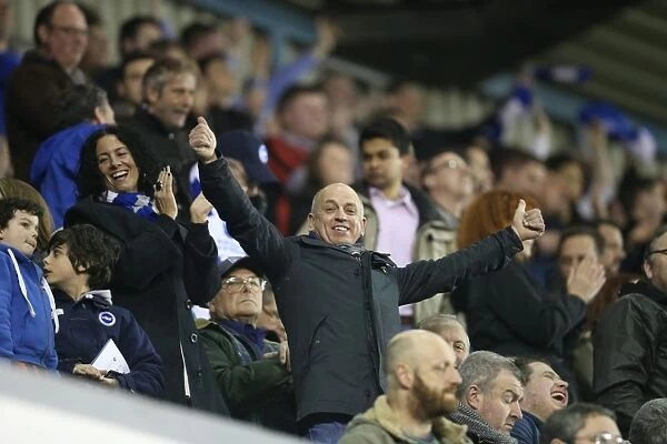 Brighton and Hove Albion Fans Passionate Showdown at Millwall's New Den (17MAR15)