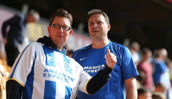 Brighton and Hove Albion Fans Passionate Showdown at Wolverhampton Wanderers Championship Game, August 2015