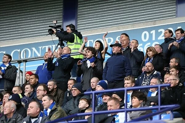 Brighton and Hove Albion Fans Passionate Support at Bolton Wanderers Championship Match, 28th February 2015