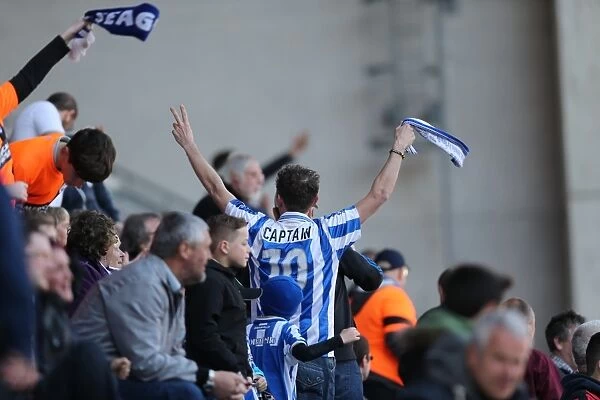 Brighton and Hove Albion Fans Passionate Support at Wigan Athletic Championship Match (18APR15)