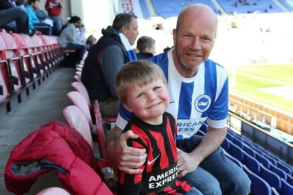 Brighton and Hove Albion Fans Passionate Support at Wigan Athletic Championship Match, April 2015