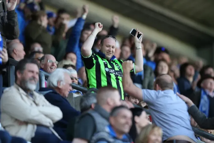 Framed Print : Brighton and Hove Albion Fans Passionate Support at Wigan Athletic Championship Match (18APR15) Framed Print : Brighton and Hove Albion Fans Passionate Support at Wigan Athletic Championship Match (18APR15)