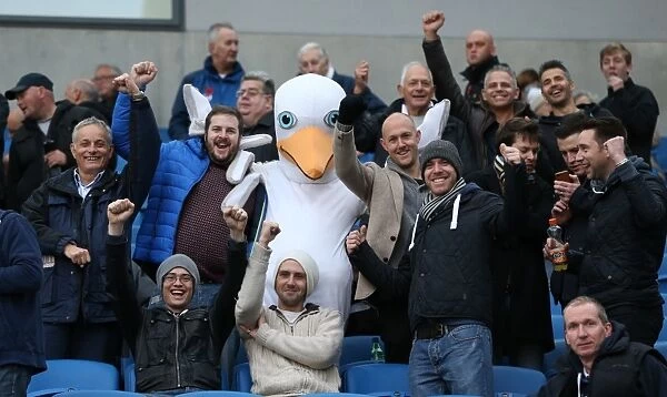 Brighton and Hove Albion Fans with Seagull Celebrating at American Express Community Stadium vs. Wigan Athletic (Nov. 2014)