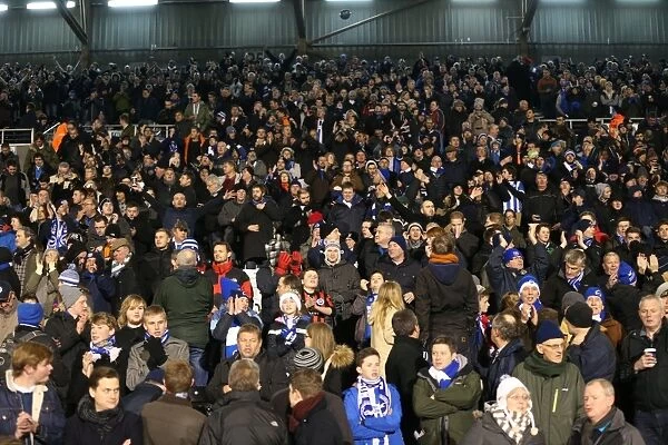 Brighton & Hove Albion Fans in Full Swing: A Passionate Atmosphere at Fulham's Craven Cottage (29DEC14)