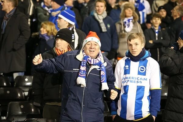 Brighton & Hove Albion Fans in Full Swing: A Passionate Atmosphere at Fulham's Craven Cottage (29DEC14)
