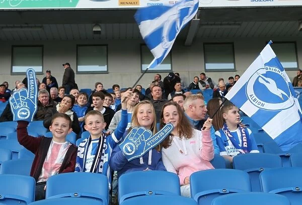 Brighton and Hove Albion Fans in Full Swing: Sky Bet Championship Match vs. Huddersfield Town (14 April 2015)