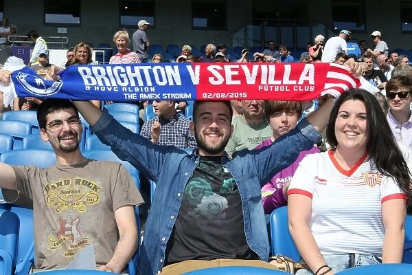 Brighton and Hove Albion Fans in Full Swing: Pre-season Cheers at the American Express Community Stadium Against Sevilla FC (August 2015)