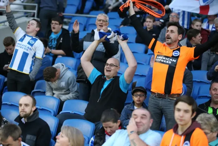 Framed Print : Brighton and Hove Albion Fans in Full Swing: AFC Bournemouth Clash at American Express Community Stadium (10APR15) Framed Print : Brighton and Hove Albion Fans in Full Swing: AFC Bournemouth Clash at American Express Community Stadium (10APR15)