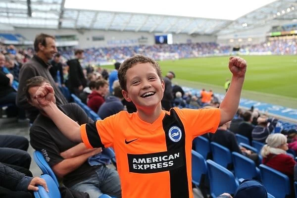 Brighton & Hove Albion Fans in Full Swing at American Express Community Stadium during SkyBet Championship Match vs. Rotherham United (25th October 2014)