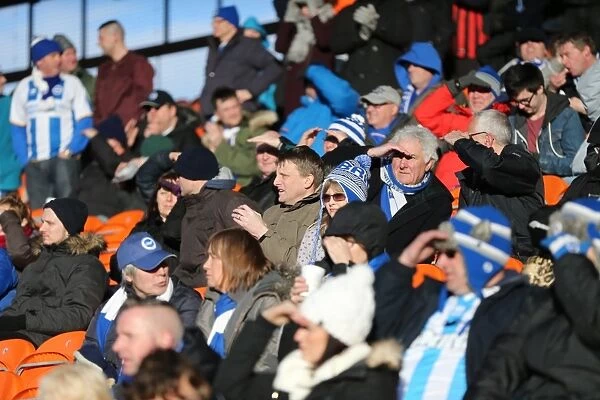 Brighton and Hove Albion Fans in Full Swing at Bloomfield Road During the Sky Bet Championship Clash vs Blackpool (January 2015)