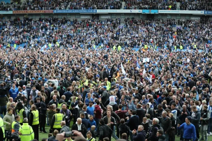 Framed Print : Brighton and Hove Albion Fans in Full Swing: EFL Sky Bet Championship Match vs. Wigan Athletic (17APR17) Framed Print : Brighton and Hove Albion Fans in Full Swing: EFL Sky Bet Championship Match vs. Wigan Athletic (17APR17)