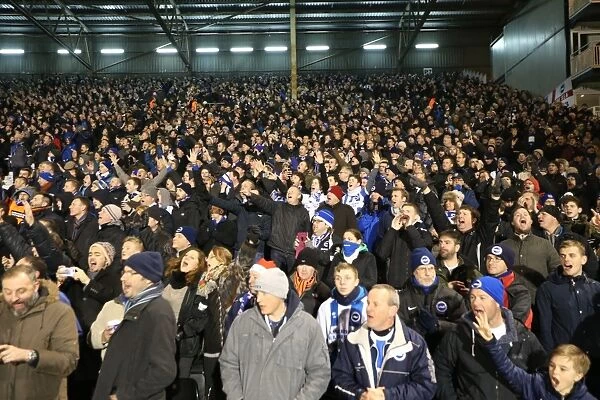 Brighton & Hove Albion Fans in Full Swing at Fulham's Craven Cottage (29DEC14)