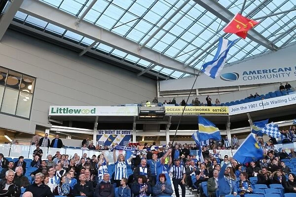 Brighton and Hove Albion Fans in Full Swing: A Sea of Colors vs. Huddersfield Town (14APR15)