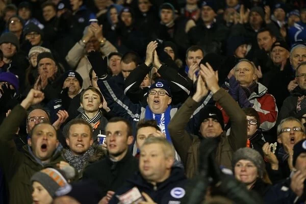 Brighton and Hove Albion Fans in Full Throat at Craven Cottage (29DEC14)