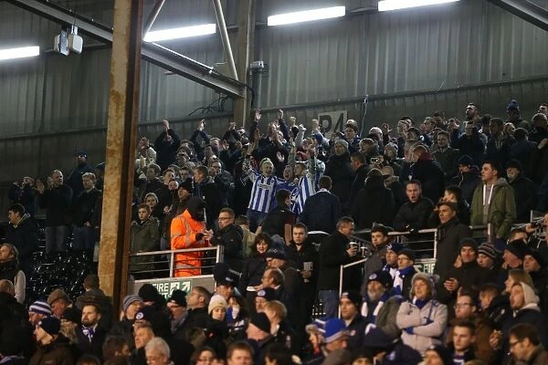 Brighton and Hove Albion Fans in Full Throat at Craven Cottage (2014)