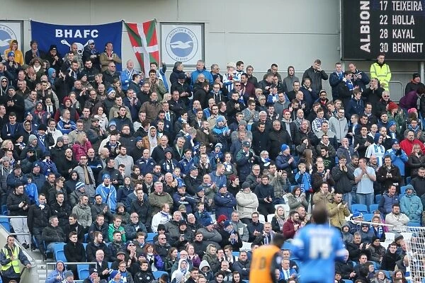Brighton and Hove Albion Fans Unite in Colorful Display against Wolverhampton Wanderers (14MAR15)