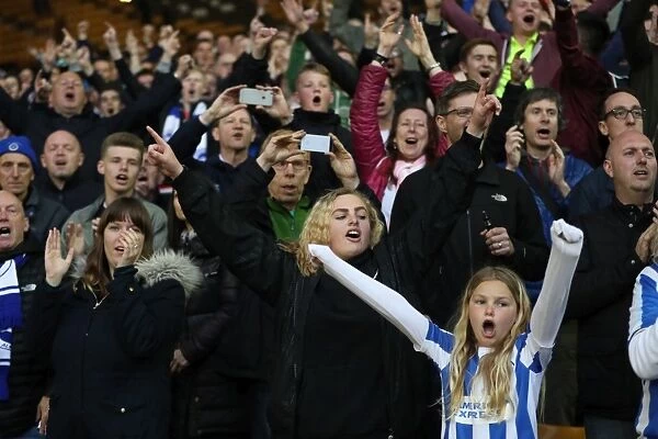 Brighton & Hove Albion Fans Unwavering Passion at Wolves: Championship Showdown (April 14, 2017)