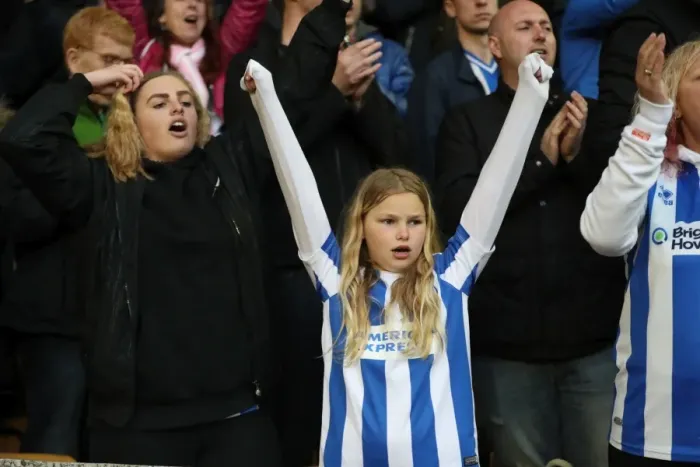 Framed Print : Brighton & Hove Albion Fans Unwavering Passion at Wolves: Championship Showdown (April 14, 2017)