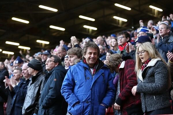 Brighton and Hove Albion Fans Unwavering Support at Charlton Athletic Championship Match, The Valley (January 2015)