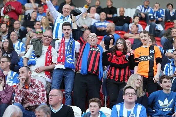 Brighton and Hove Albion Fans Unwavering Support: Rotherham United vs. Brighton and Hove Albion, Sky Bet Championship Match, April 2015