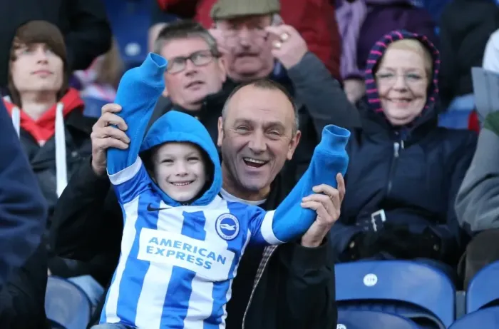 Framed Print : Brighton and Hove Albion Fans Unwavering Support at Blackburn Rovers Championship Match, March 2015