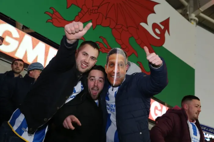 Framed Print : Brighton and Hove Albion Fans Unwavering Support at Cardiff City Stadium, Sky Bet Championship 2015 Framed Print : Brighton and Hove Albion Fans Unwavering Support at Cardiff City Stadium, Sky Bet Championship 2015