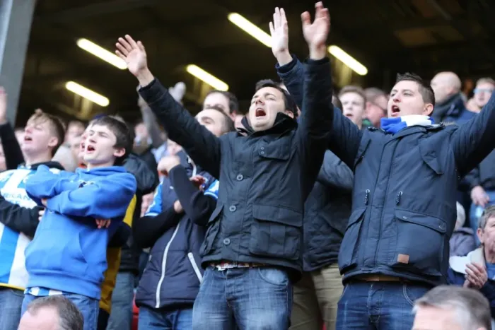 Framed Print : Brighton and Hove Albion Fans Unwavering Support at Charlton Athletic (10 January 2015) Framed Print : Brighton and Hove Albion Fans Unwavering Support at Charlton Athletic (10 January 2015)