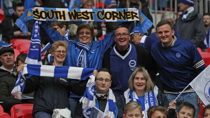 Framed Print : Brighton and Hove Albion Fans Unwavering Support at the Emirates FA Cup Semi-Final vs Manchester City, Wembley Stadium (2019) Framed Print : Brighton and Hove Albion Fans Unwavering Support at the Emirates FA Cup Semi-Final vs Manchester City, Wembley Stadium (2019)