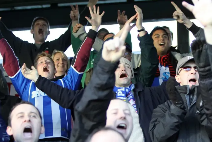 Framed Print : Brighton & Hove Albion Fans Unwavering Support at Hartlepool United, November 13, 2010 (Withdean Era Crowd Shots) Framed Print : Brighton & Hove Albion Fans Unwavering Support at Hartlepool United, November 13, 2010 (Withdean Era Crowd Shots)
