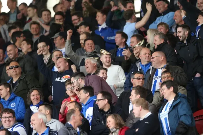 Framed Print : Brighton and Hove Albion Fans Unwavering Support at Middlesbrough Championship Match, May 2015 Framed Print : Brighton and Hove Albion Fans Unwavering Support at Middlesbrough Championship Match, May 2015
