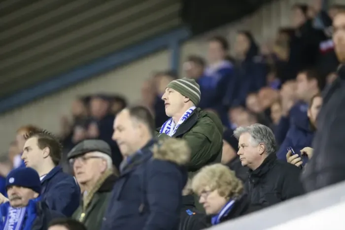 Framed Print : Brighton and Hove Albion Fans Unwavering Support at Millwall Championship Match, 17th March 2015 Framed Print : Brighton and Hove Albion Fans Unwavering Support at Millwall Championship Match, 17th March 2015