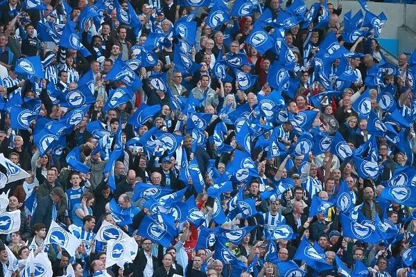 Brighton and Hove Albion Fans Wave Flags in Play-Off Tension: Sky Bet Championship, Brighton vs. Sheffield Wednesday (16MAY16)