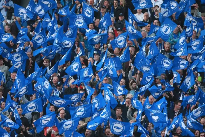 Framed Print : Brighton and Hove Albion Fans Wave Flags in Play-Off Tension (16MAY16) Framed Print : Brighton and Hove Albion Fans Wave Flags in Play-Off Tension (16MAY16)