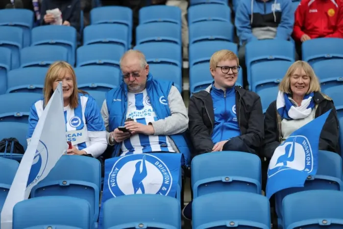 Framed Print : Brighton and Hove Albion FC: Euphoric Fans Celebrate Championship Victory over Wigan Athletic (17th April 2017)