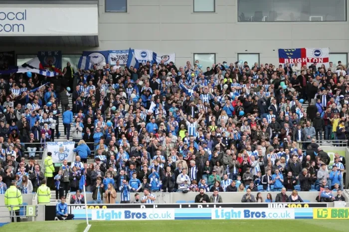 Framed Print : Brighton and Hove Albion FC: Euphoric Fans Celebrate Championship Victory over Wigan Athletic (17th April 2017) Framed Print : Brighton and Hove Albion FC: Euphoric Fans Celebrate Championship Victory over Wigan Athletic (17th April 2017)