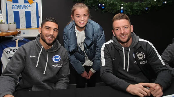 Brighton and Hove Albion FC: 2019 / 20 Season - Player Signing Session with Neal Maupay, Dale Stephens, Aaron Connolly, and Adam Webster at Amex Stadium