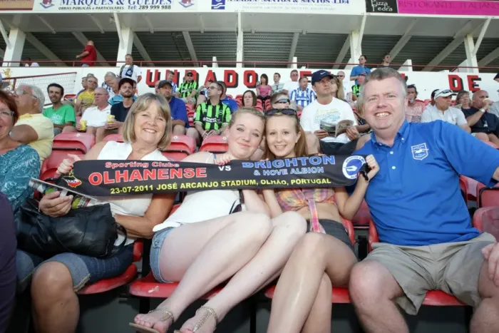 Framed Print : Brighton and Hove Albion FC: Electric Atmosphere - Away Crowds Portugal Pre-season 2011-12